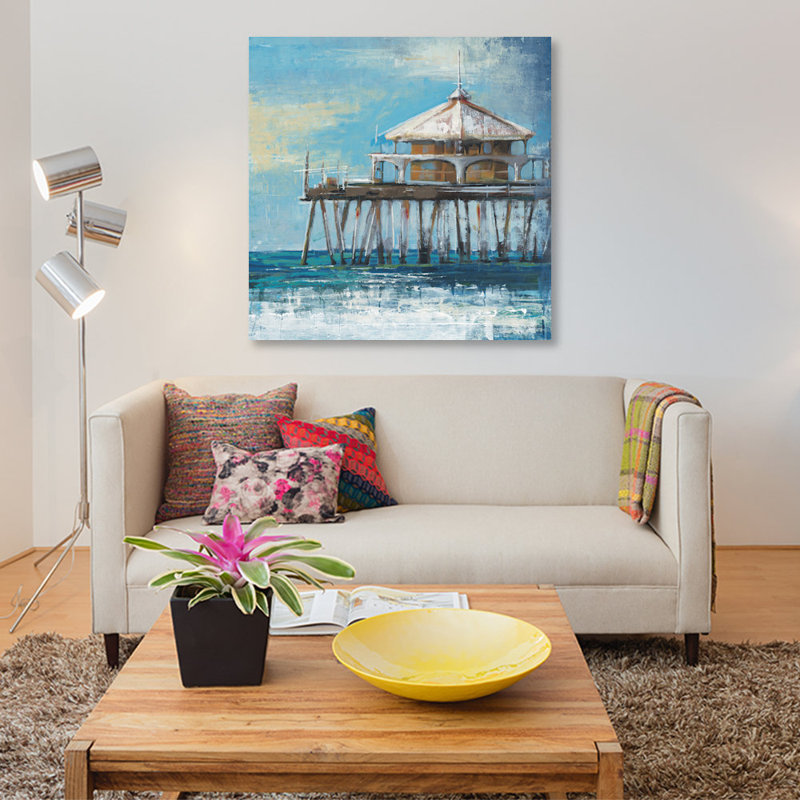 « boardwalk pilier », reproduction sur toile, H 12 po x l 12 po x P 1,5 po, Pas de tapis, Toile tendue