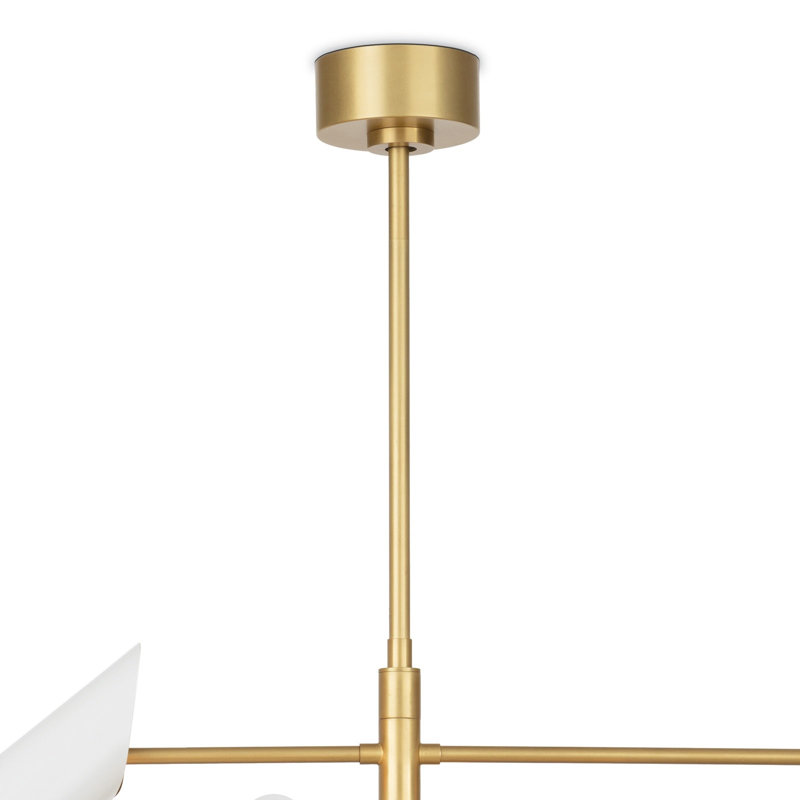 Vest Chandelier (White and Natural Brass), White