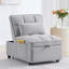 Lit de détente, espace, réglable, lit gris avec dossier, repose-pieds confortable, velours