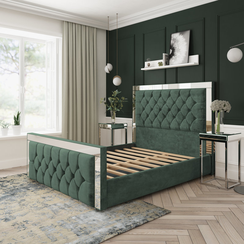 Upholstered Divan Bed, Small Single (2'6), Green