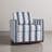 Modern Upholstered Striped Dark Blue Square Swivel Armchair with Matel Base-1904768609