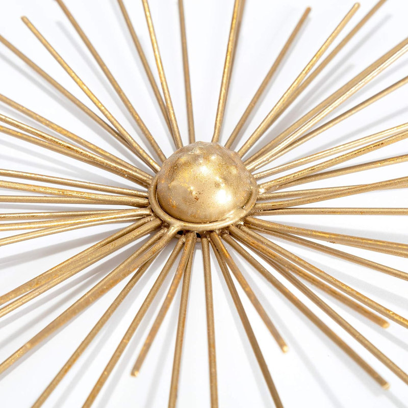 Modern Abstract Wall Decor on Metal, Gold