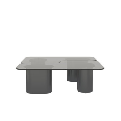 Tempered Glass Top Convertible Coffee Table Set