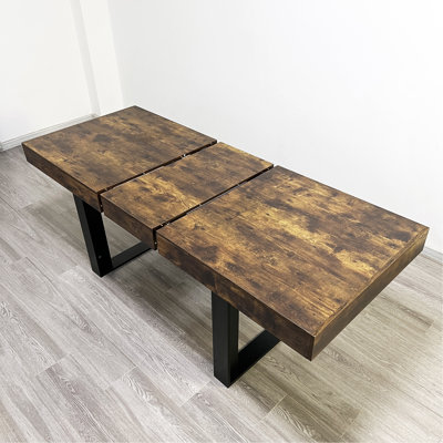 Table de salle à manger extensible pour 6 8 10, table de cuisine en bois de ferme moderne, table de conférence longue et extensible