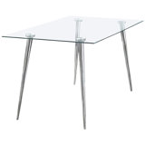 Jano Glass Top Metal Base Dining Table