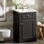 Meuble-lavabo de 20 pouces avec lavabo en céramique, porte à fermeture douce, tablette réglable et support de rangement fixé à la porte - idéal pour les petites salles de bain-124456445
