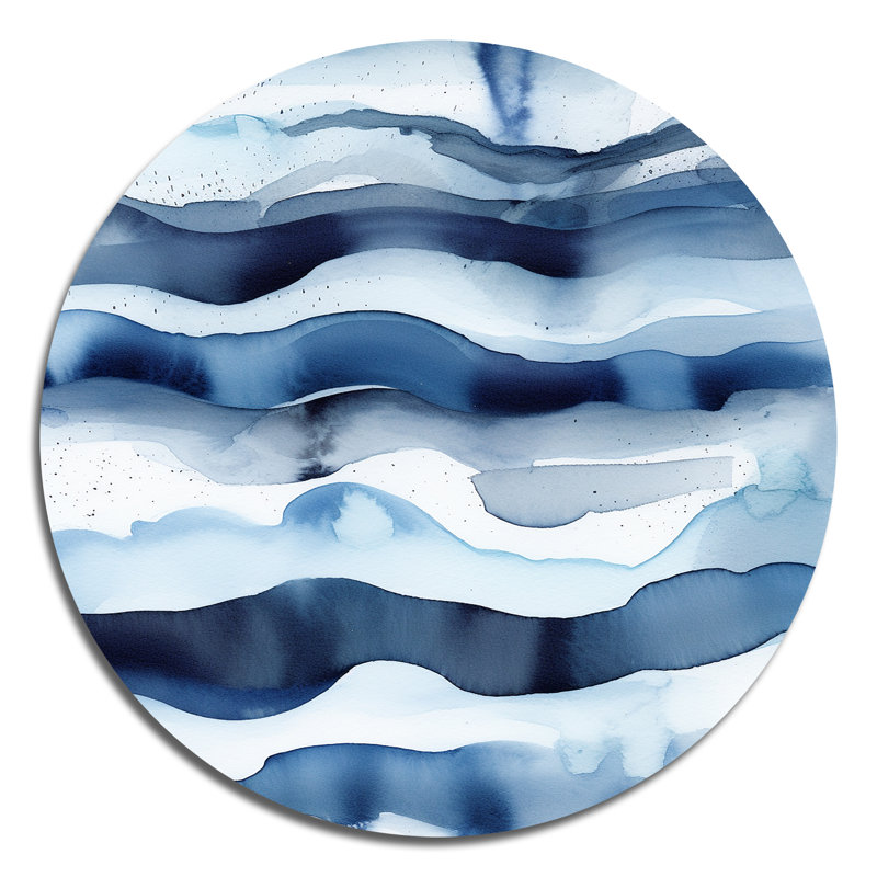 Chimzuri - Art abstrait rond en métal, H 16 po x l 16 po