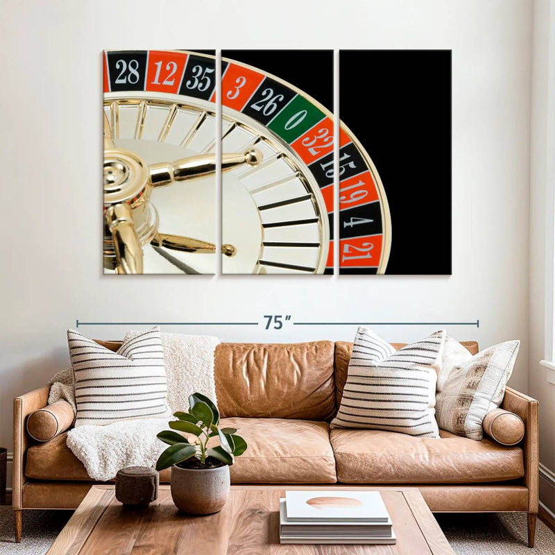 Senne roulette de casino doré, H 36 po x l 57 po