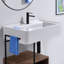 Lavabo mural rectangulaire de 30 po avec perçage de robinet et drain central arrière de la collection Whitehaus-112292364