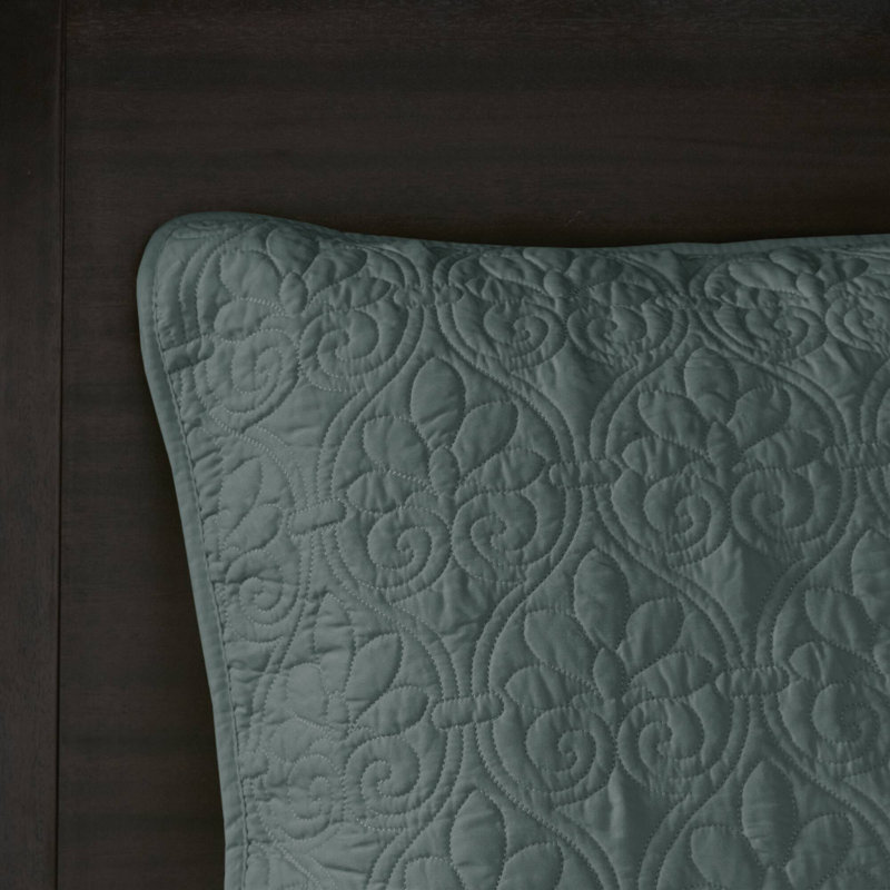 Balsam Green Reversible Full Microfiber Quilt Set