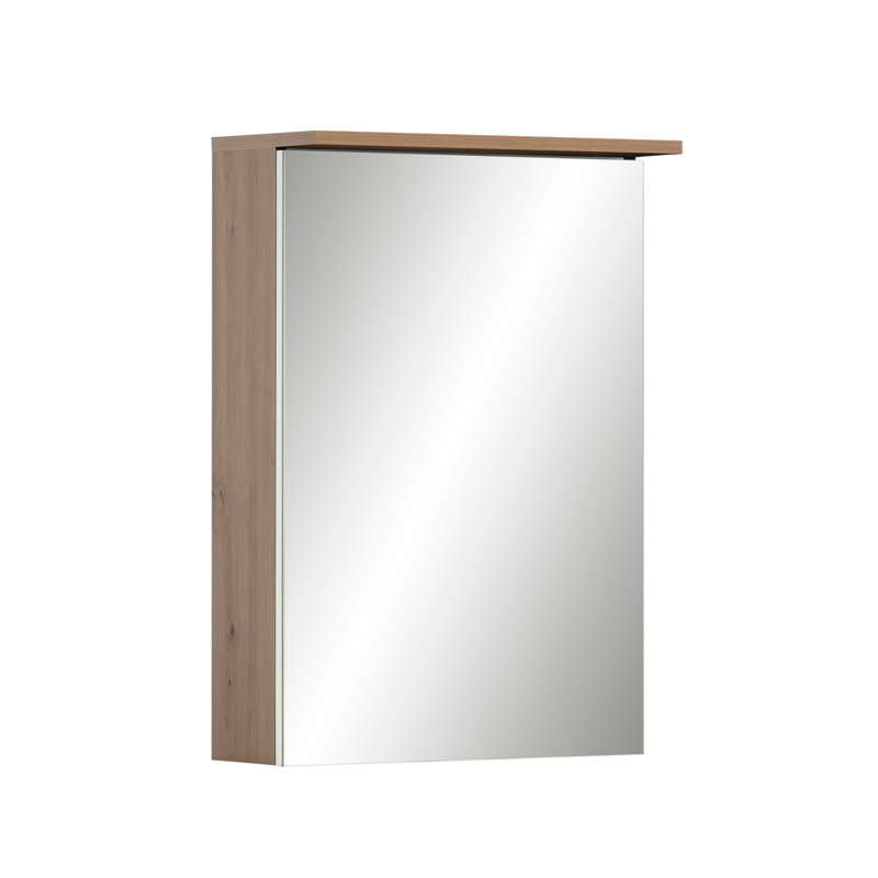 Louellen 50.4mm W 72.3mm H Surface Medicine Cabinet Mirror, Artisan oak