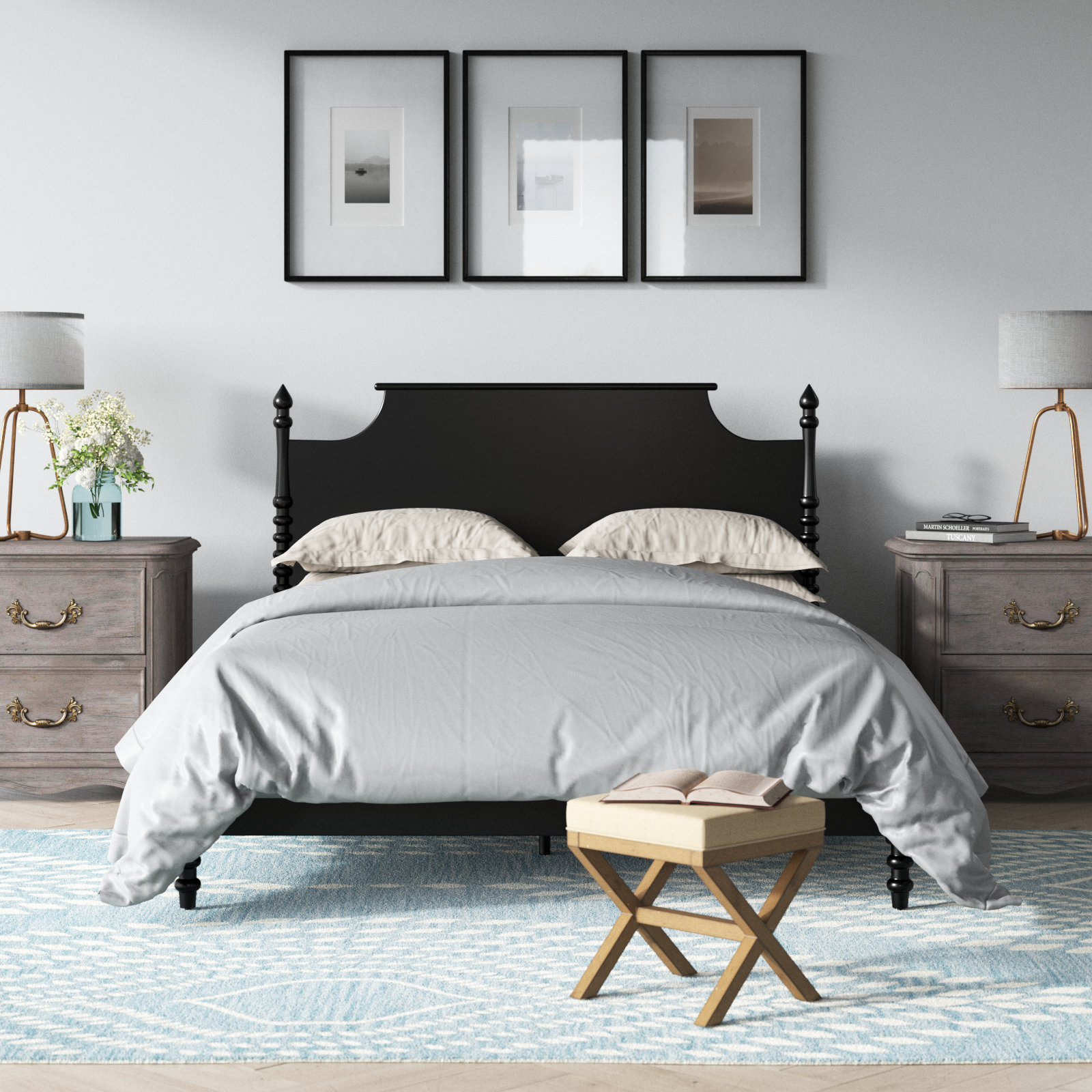 Angeletta Solid Wood Modern Platform Bed