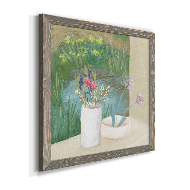 Window Plants III - Toile encadrée de qualité supérieure - prête à être accrochée, H 31,5 po x l 31,5 po x P 1,5 po