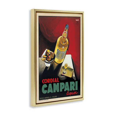 Art mural antique sur toile flottante avec liqueur, par Marcello Nizzoli