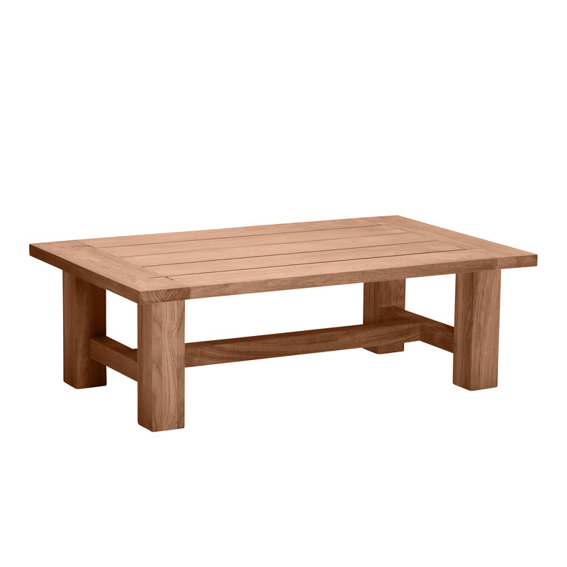 Croquet Teak Outdoor Coffee Table, Natural Teak