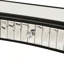 Console à miroir demi-lune 47 po avec tiroir en verre cannelé et poignée en cristal - Bureau de meuble-lavabo d'entrée argenté pour chambre à coucher / vestiaire-118038770
