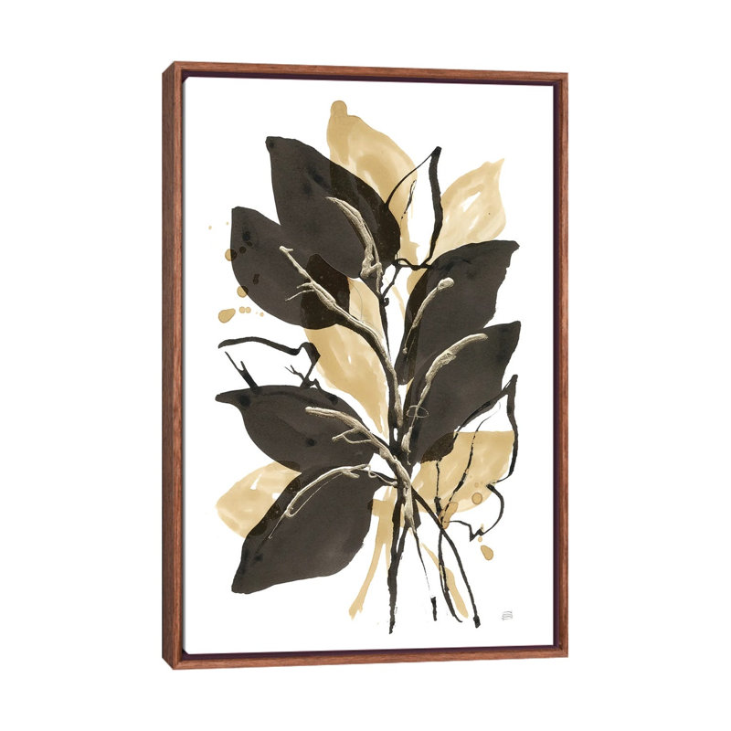 Natural Leaves II, Classic Wood Floater Framed Canvas, 26" H x 18" W x 1.5" D