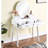 White Contemporary Wood Vanity And Stool - Tapered Legs, Mirror, 15.75"d Table Top, 41.13 Lb Weight Drawer Storage, 31.5"w X Table, 48.4 Package-1124401437