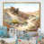 Toile avec cadre flottant or