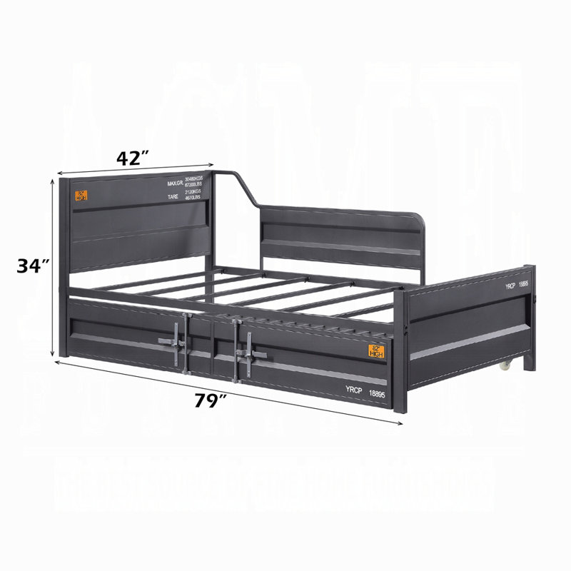 Lit de jour Cargo avec couchette (simple), gris