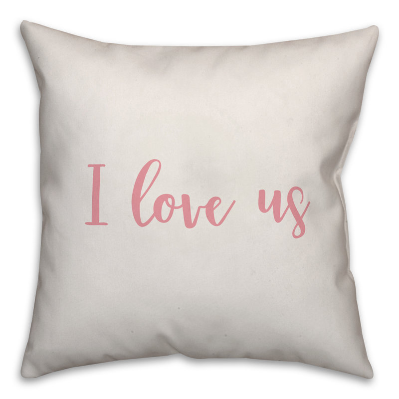  Coussin décoratif I Love Us, Housse de coussin, Blanc / rose