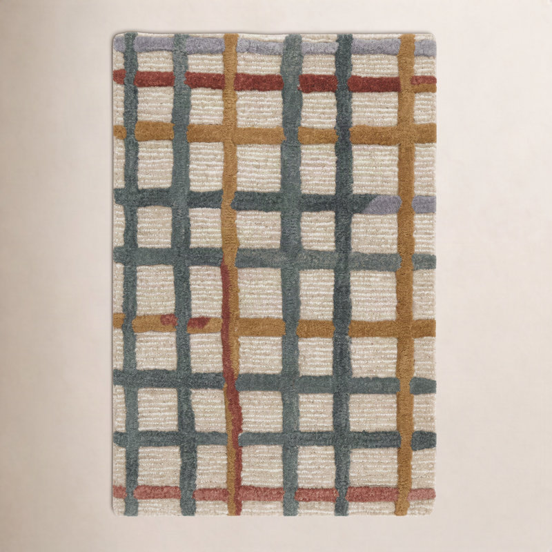 Polychrome Rug: Modernist Hand Tufted Rug in Multi, Rectangle 2' x 3'