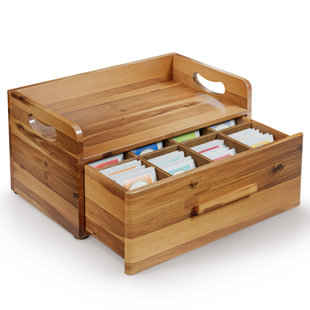 Wood Tea Bag Organizer Holder