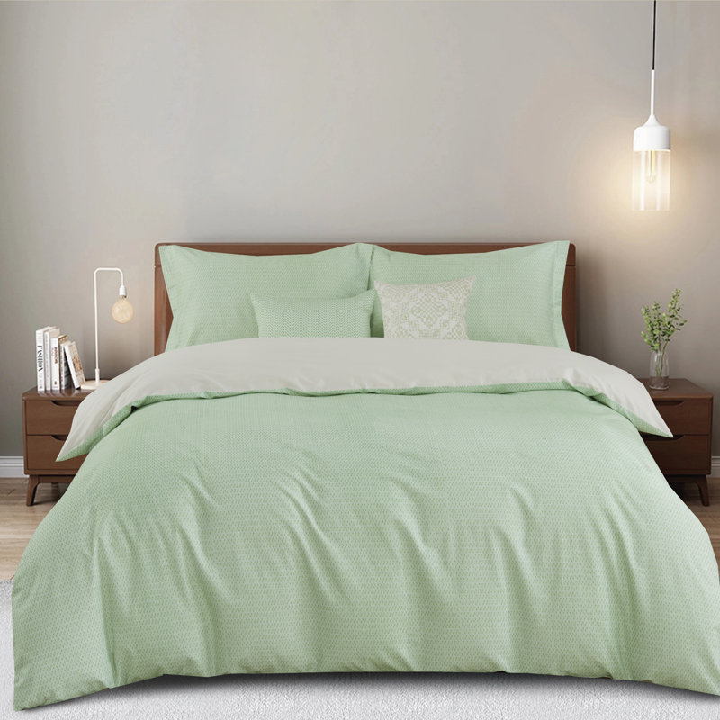Ensemble de housse de couette 3 pièces Johnson Home - 100% coton pré ornemental, Housse de couette très grand et 2 taies