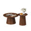 Ensemble de 2 tables basses modernes à plusieurs niveaux FFZ 28,3 po, grande et petite, fini noyer