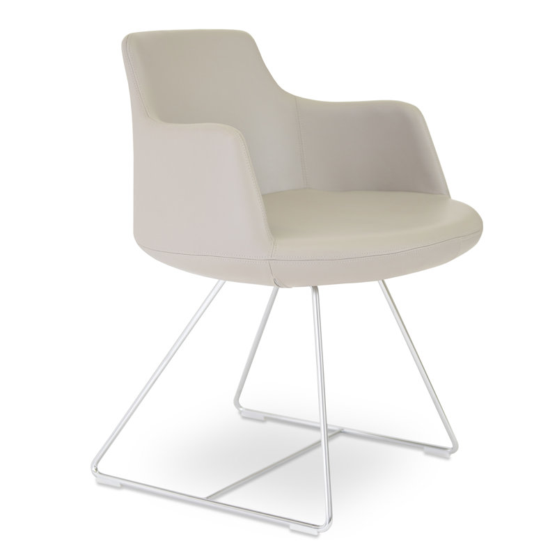 Dervish Wire Solid Back Arm Chair, White