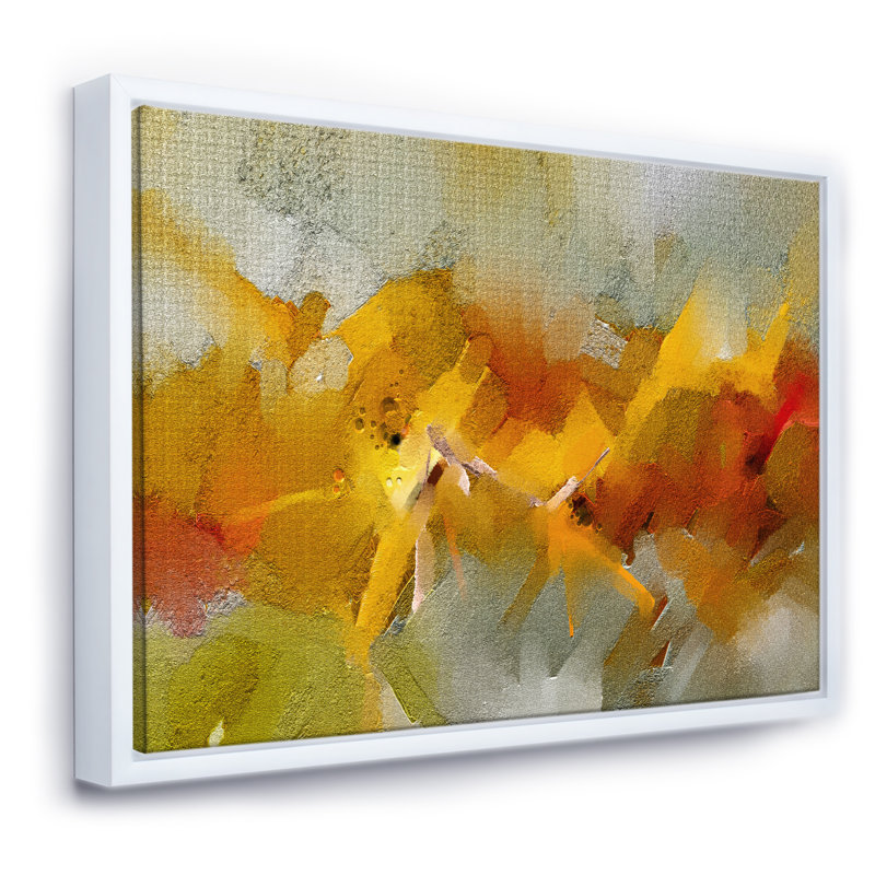 Coups de pinceau à l'huile - reproduction d'art sur toile, H 30 po x l 40 po x 1,5 po, Toile blanche encadrée