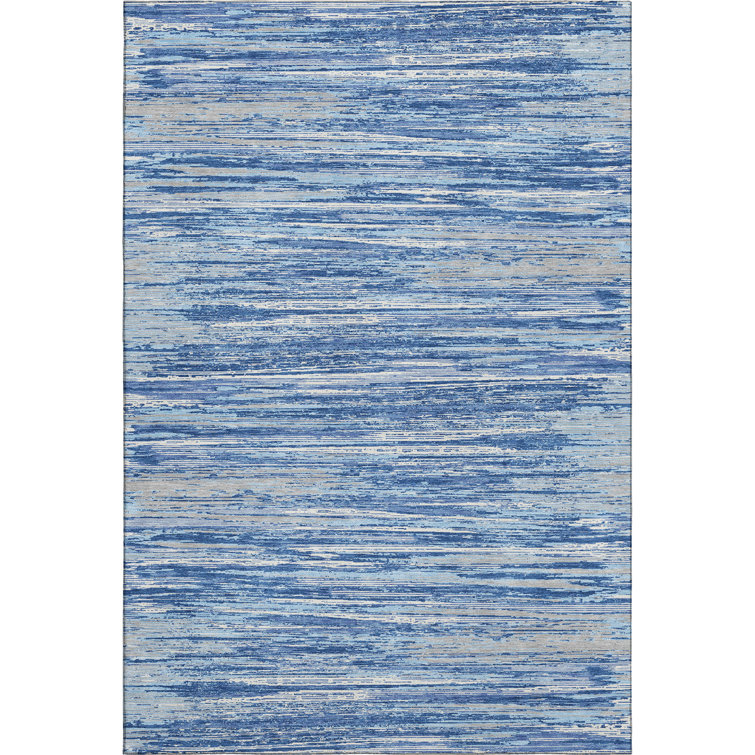 Premium Machine Washable Prisco Blue Rug