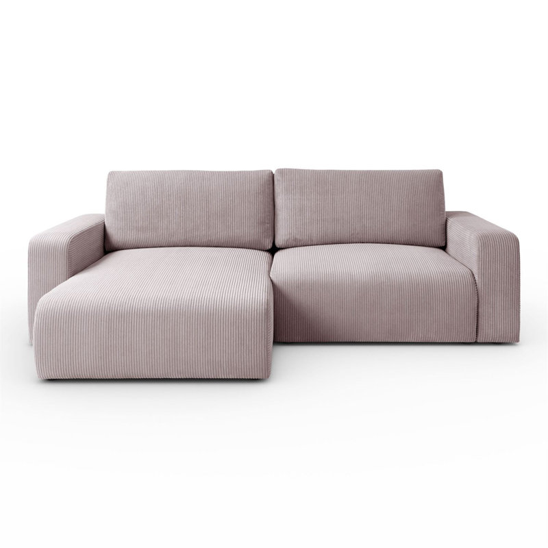 3 Seater Corduroy Corner Sofa , Pink