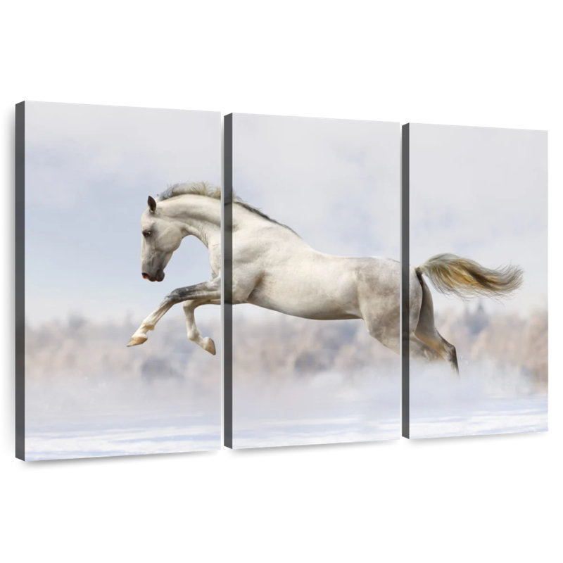 Brampt Jumping White Stallion, 28" H x 45" W