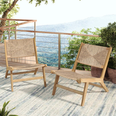 Chaise longue sans accoudoirs en bois d'acacia