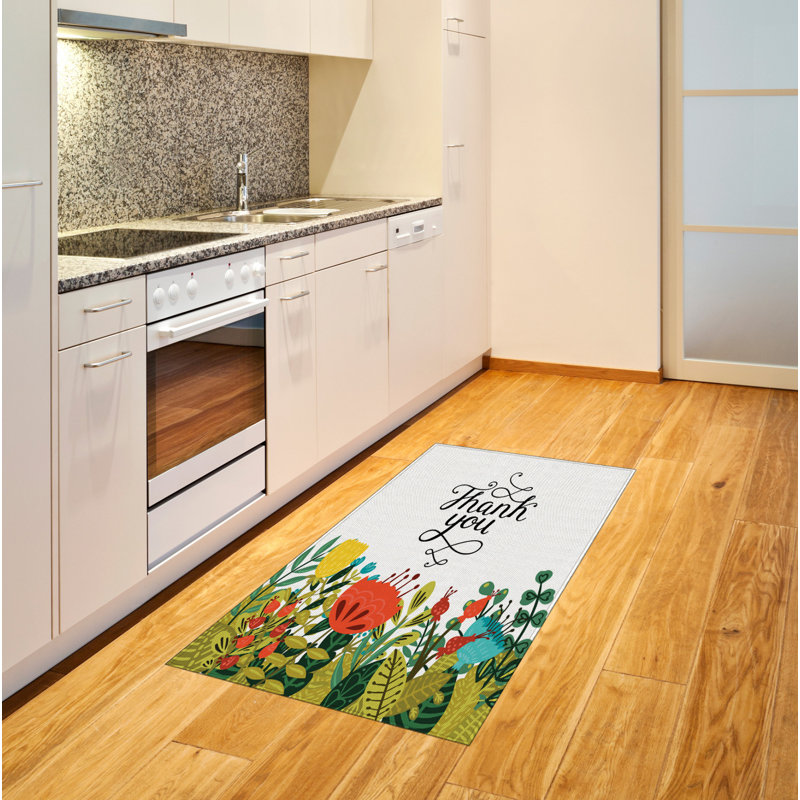 Floral High Density Long Fiber Poly Threads Decorative Area Rug Carpet, Rectangle 2'7" x 5'