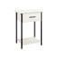 Table d'appoint moderne - Surface stratifiée en chêne délavé et métal noir avec rangement