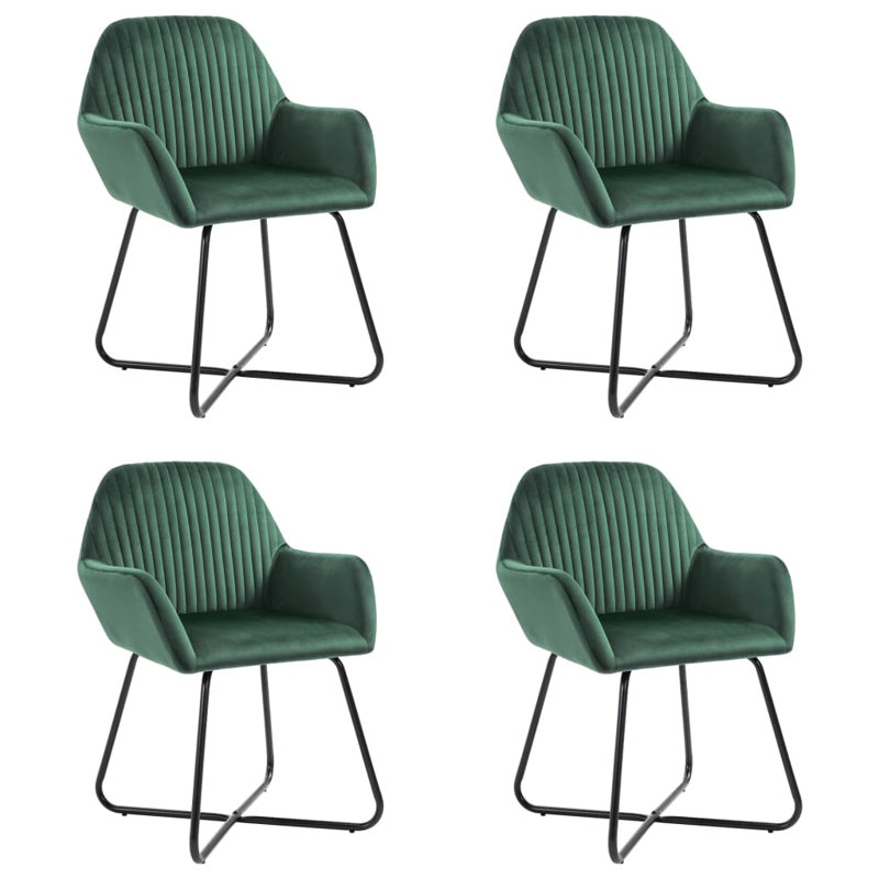 Dining Chairs Upholstered Chair with Metal Legs for Living Room, Dark Gray, 4