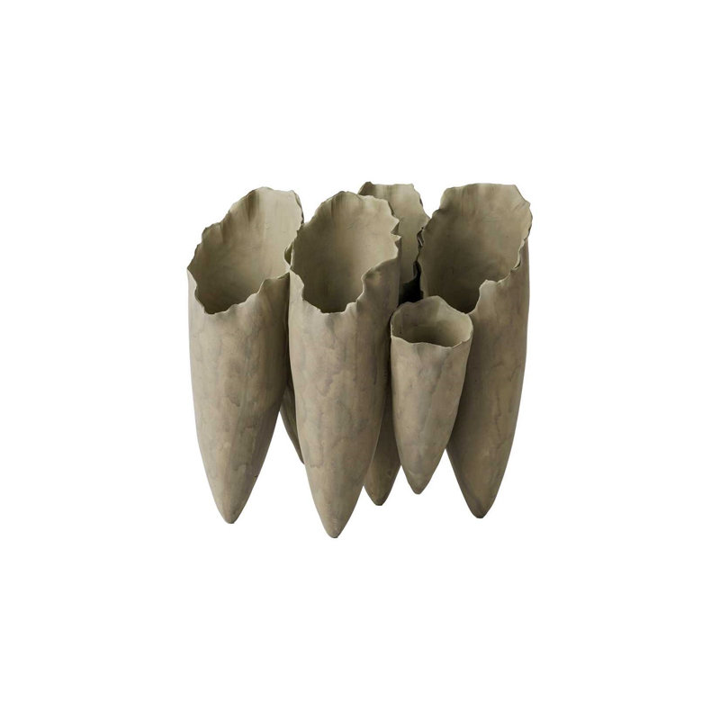 Vase en céramique de 9 po de diamètre, Gris