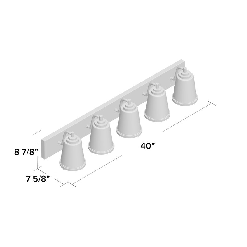 Akshay 5 - Light Dimmable Vanity Light, Brushed Nickel