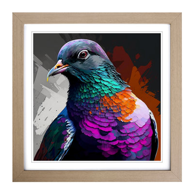 Pigeon Pop - Single Picture Frame Print on Wood