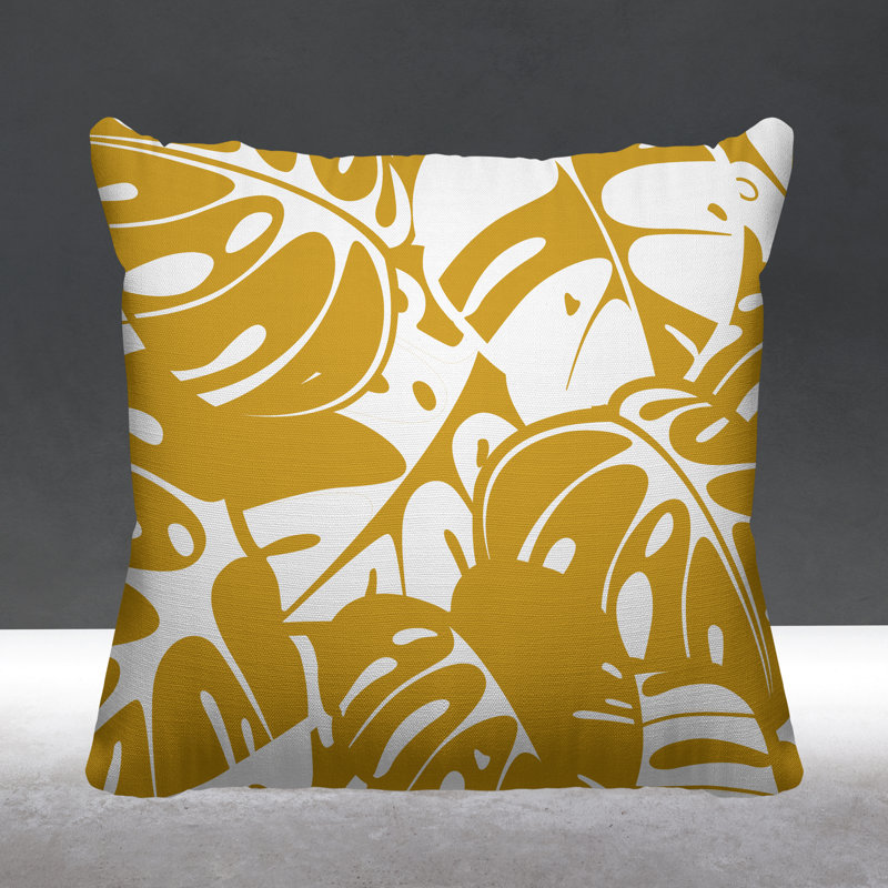 Coussin intérieur / extérieur Acton, L 15 po x H 15 po, Jaune