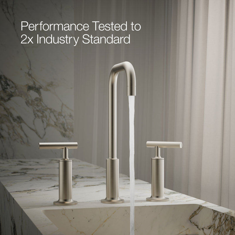 Purist Widespread Bathroom Faucet, Vibrant Brushed Nickel