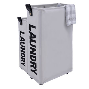 Fabric Rolling Laundry Basket with Handles
