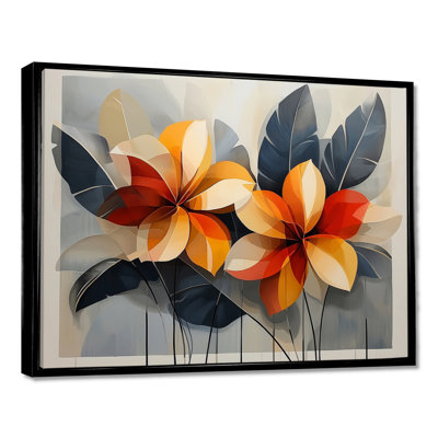 Chuk Summer Hibisuc In A Geometric Symphony I - art mural sur toile hibiscus