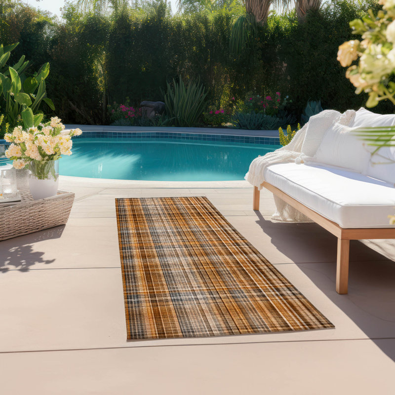 Tapis intérieur / extérieur Kinslee, Tapis de couloir 2 pi 3 po x 7 pi 6 po