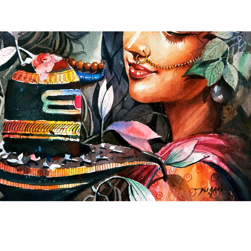 Shiva Parvati | Aquarelle | Peinture de Jugal Sarkar