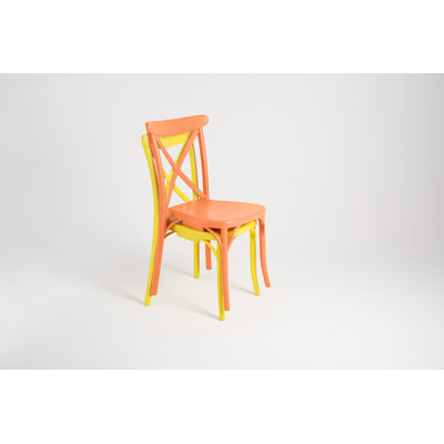 Guthbrand Cross Back Resin Stacking Side Chair