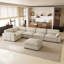 Canapé modulaire en L avec repose-pieds amovible Chenille-218806736