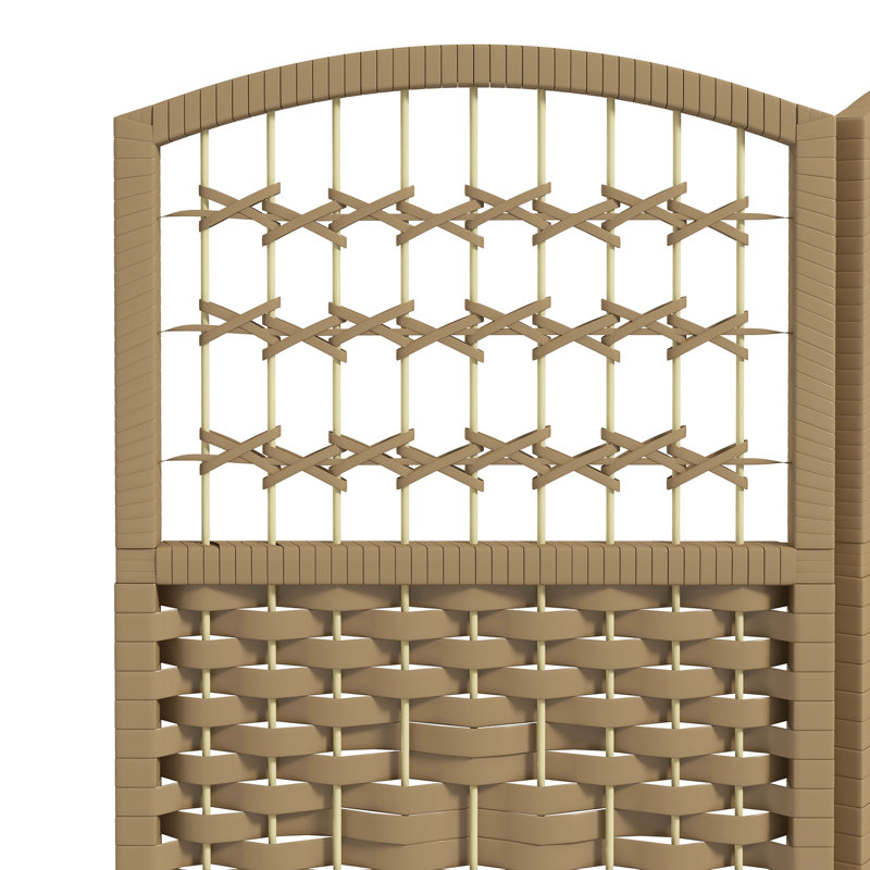 Cloison de séparation d'intimité à 4 panneaux, écran en fibre ondulée de 5,6 pi, élégance naturelle pour le bureau, décoration tonale